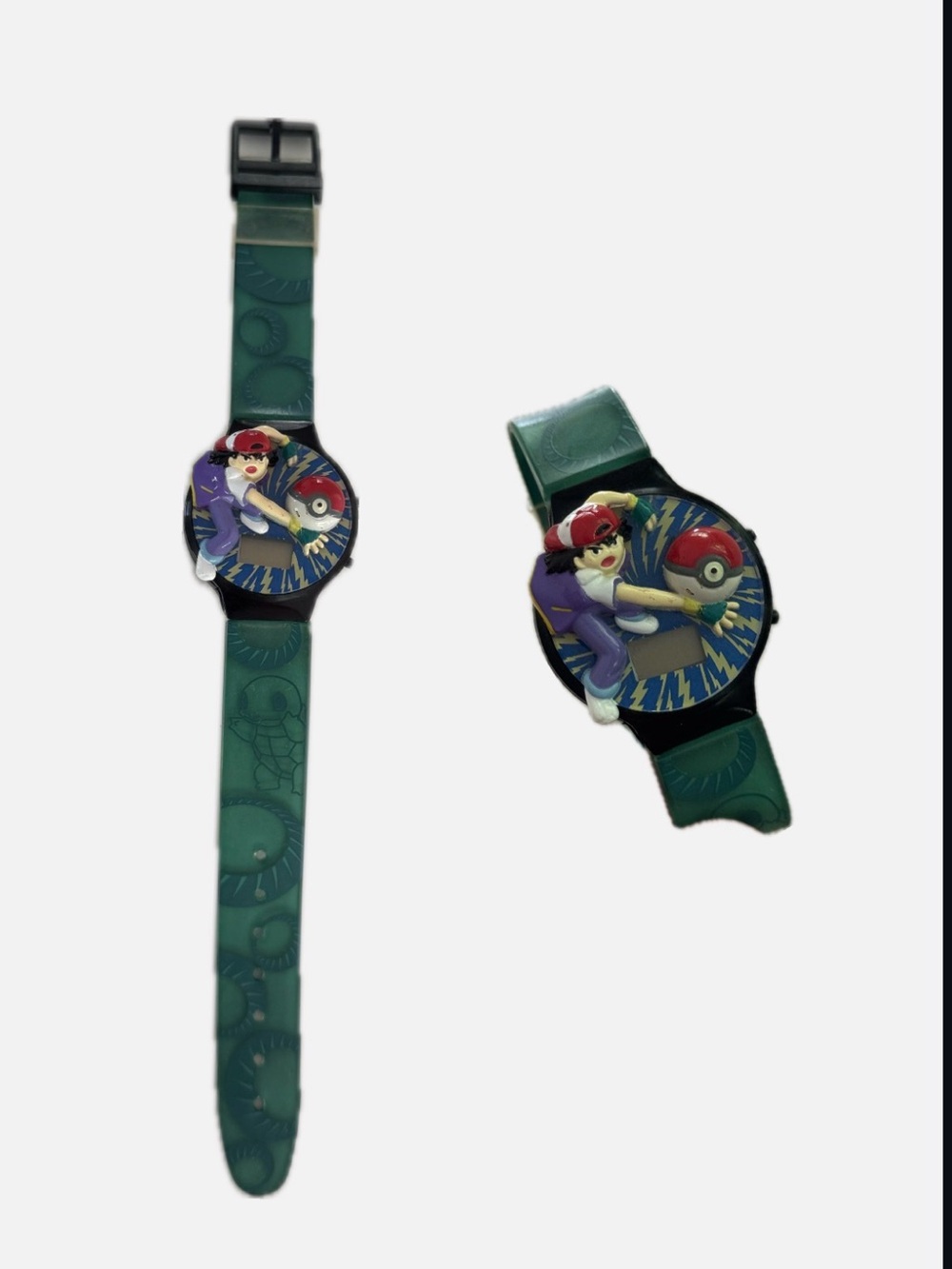 Vintage - 1999 - Pokemon & Nintendo - Ash Ketchum Green Watch